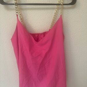 Pink Chain Strap Women's Top